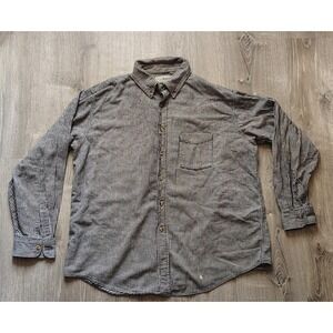 Vintage LL Bean Flannel‎ Shirt Black and White Checkered Button Up *READ*